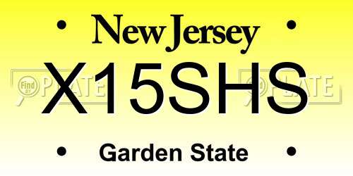 X15SHS New Jersey License Plate
