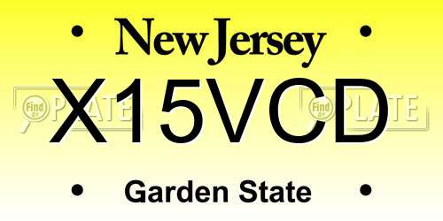 X15VCD New Jersey License Plate