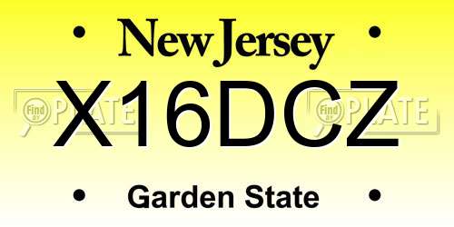 X16DCZ New Jersey License Plate