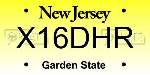 X16DHR New Jersey License Plate