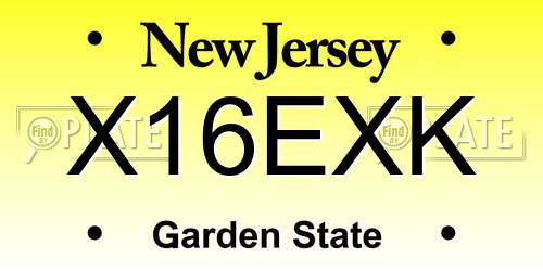X16EXK New Jersey License Plate
