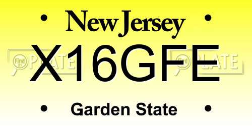 X16GFE New Jersey License Plate
