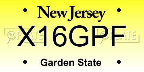 X16GPF New Jersey License Plate