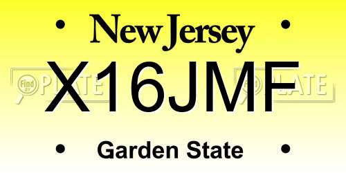 X16JMF New Jersey License Plate