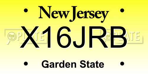 X16JRB New Jersey License Plate