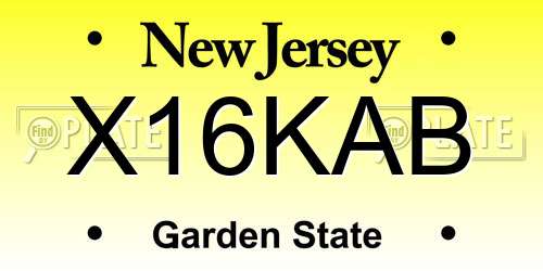 X16KAB New Jersey License Plate