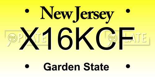 X16KCF New Jersey License Plate