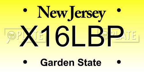 X16LBP New Jersey License Plate