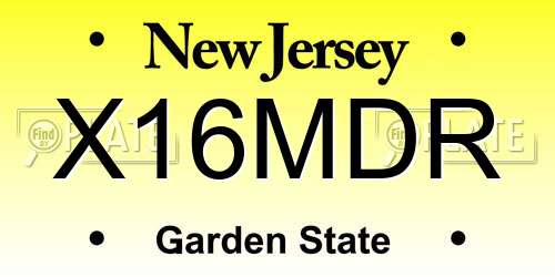 X16MDR New Jersey License Plate