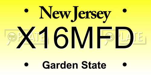 X16MFD New Jersey License Plate
