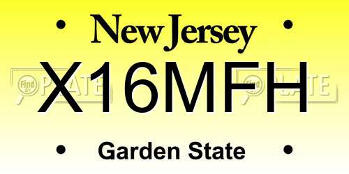 X16MFH New Jersey License Plate