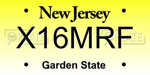 X16MRF New Jersey License Plate