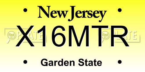 X16MTR New Jersey License Plate