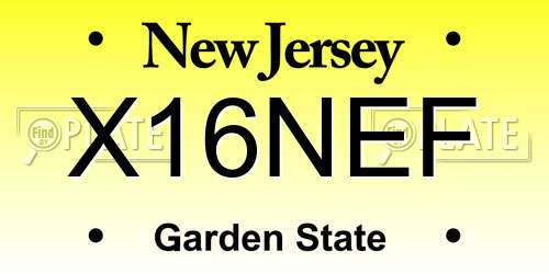 X16NEF New Jersey License Plate