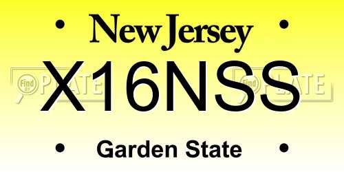 X16NSS New Jersey License Plate