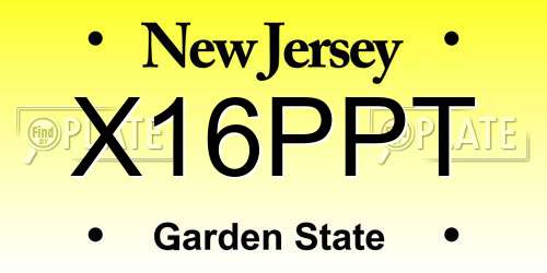X16PPT New Jersey License Plate