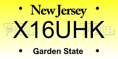 X16UHK New Jersey License Plate
