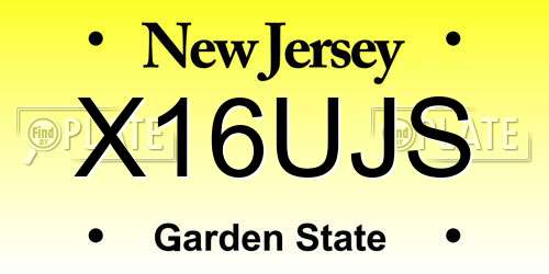 X16UJS New Jersey License Plate
