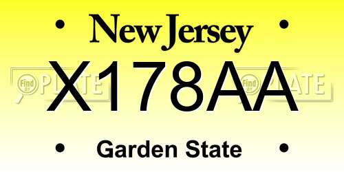 X178AA New Jersey License Plate