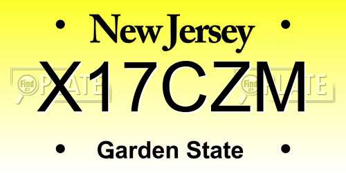 X17CZM New Jersey License Plate