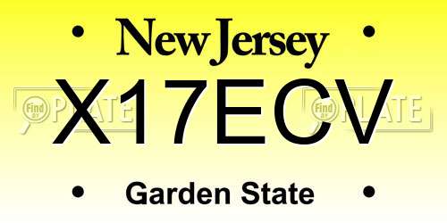 X17ECV New Jersey License Plate