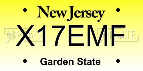 X17EMF New Jersey License Plate