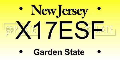 X17ESF New Jersey License Plate