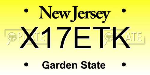 X17ETK New Jersey License Plate