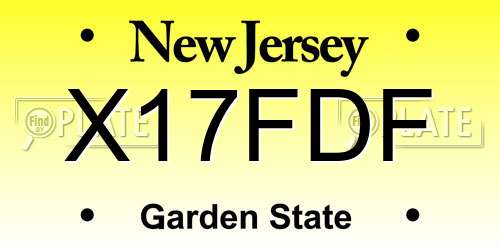X17FDF New Jersey License Plate