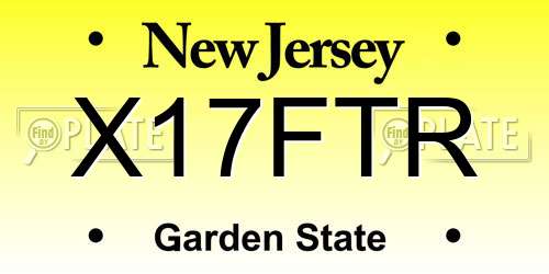 X17FTR New Jersey License Plate