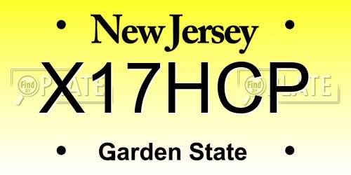 X17HCP New Jersey License Plate