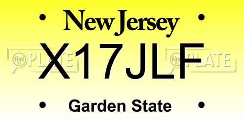 X17JLF New Jersey License Plate