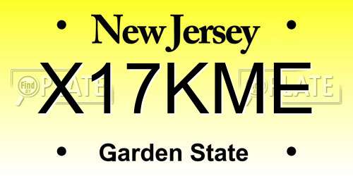 X17KME New Jersey License Plate