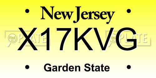 X17KVG New Jersey License Plate