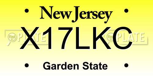 X17LKC New Jersey License Plate