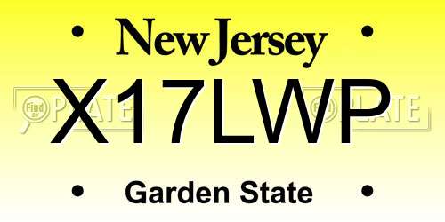 X17LWP New Jersey License Plate