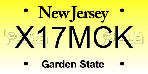 X17MCK New Jersey License Plate
