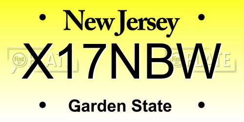 X17NBW New Jersey License Plate