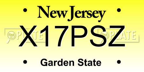 X17PSZ New Jersey License Plate