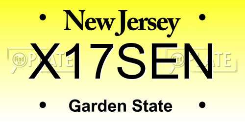 X17SEN New Jersey License Plate