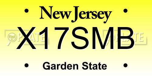 X17SMB New Jersey License Plate