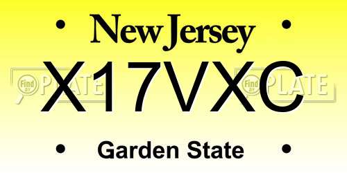X17VXC New Jersey License Plate