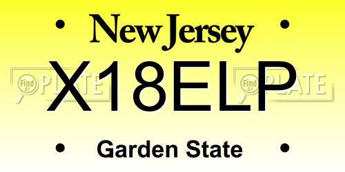 X18ELP New Jersey License Plate