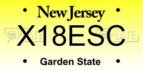 X18ESC New Jersey License Plate