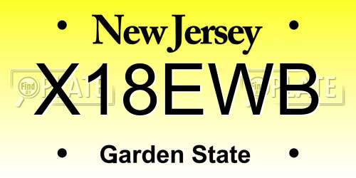 X18EWB New Jersey License Plate