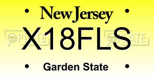 X18FLS New Jersey License Plate