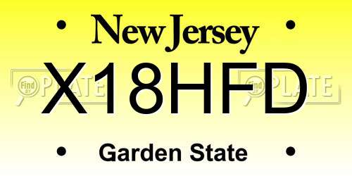 X18HFD New Jersey License Plate