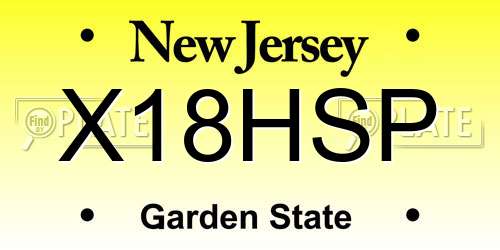 X18HSP New Jersey License Plate