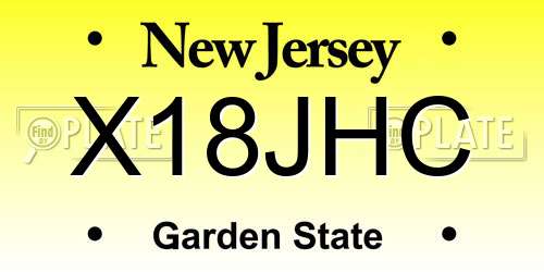 X18JHC New Jersey License Plate