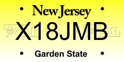 X18JMB New Jersey License Plate